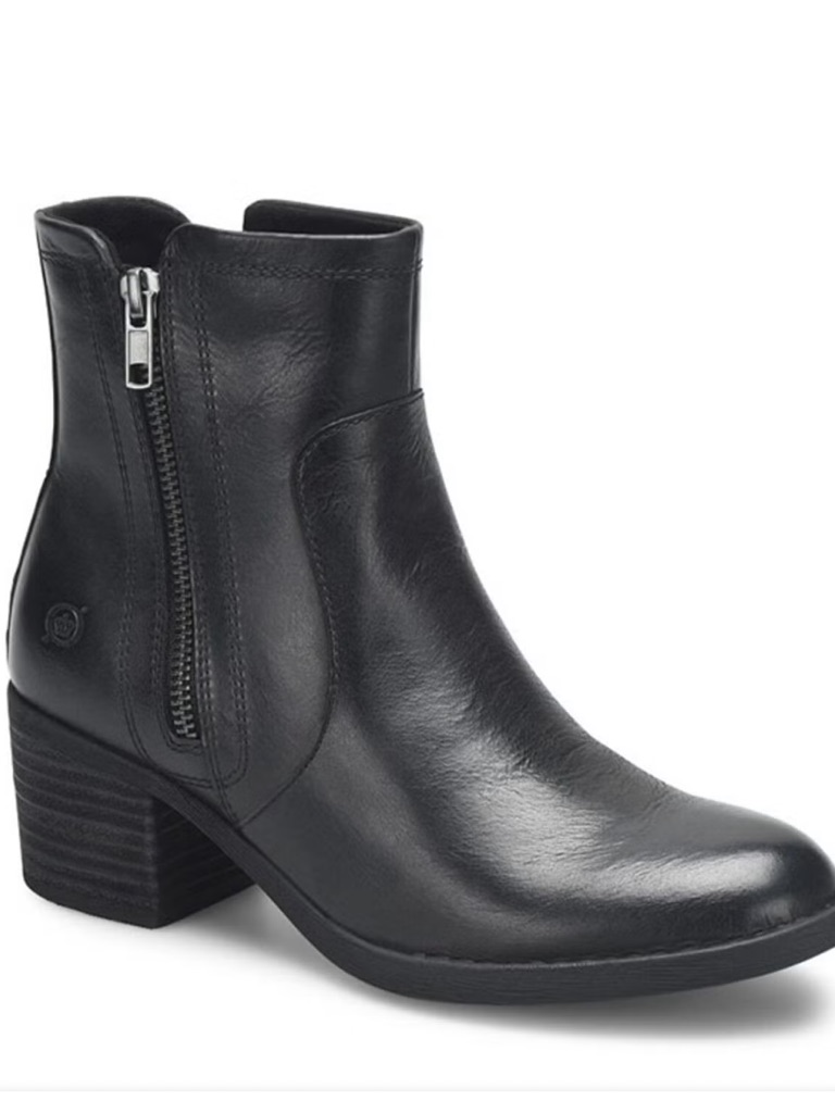 Born Rigby Double Zipper Booties Round Toe Women’s Size 8.5 $160